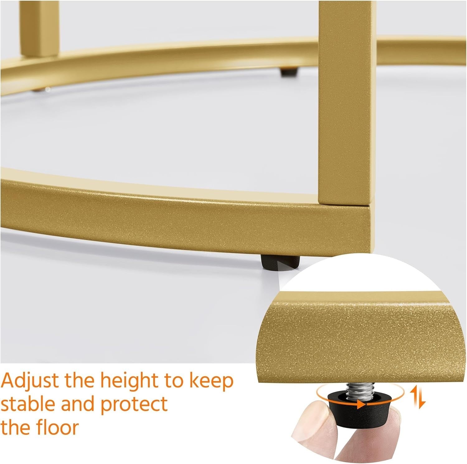 Gold Round End Table Set of 2 Modern Glass Nesting Coffee Side Tables Small Spac