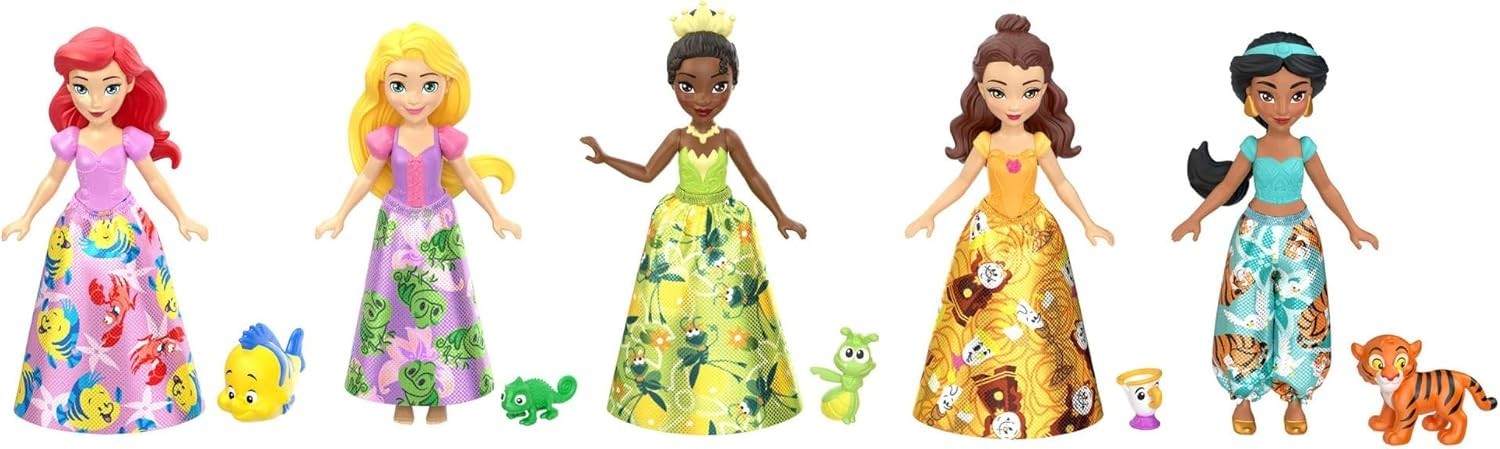 Princess Mini Doll Playset 10 Figures Posable Friends Outfit Set