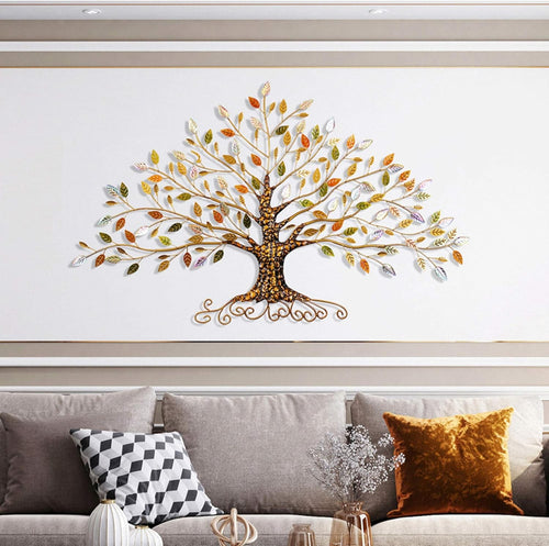 Large Tree of Life Metal Wall Art 3D Iron 77x45cm