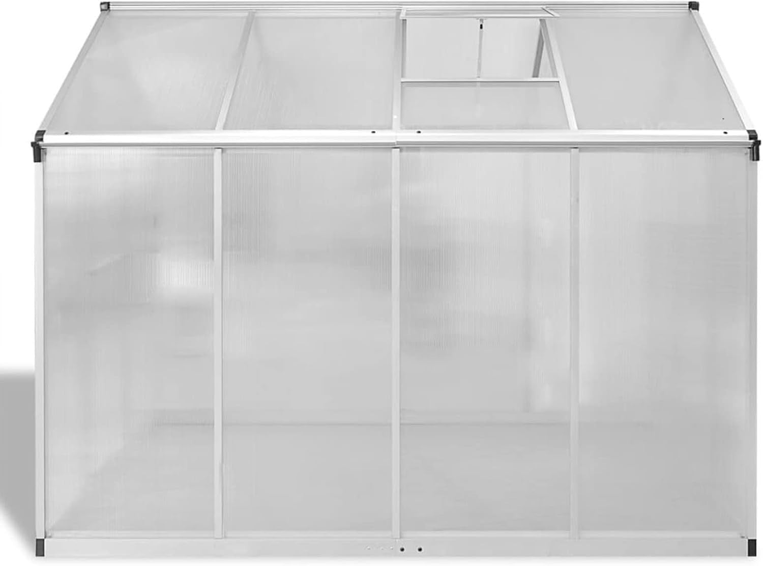 Reinforced Aluminium Greenhouse 4.6m² Polycarbonate Panels Weatherproof