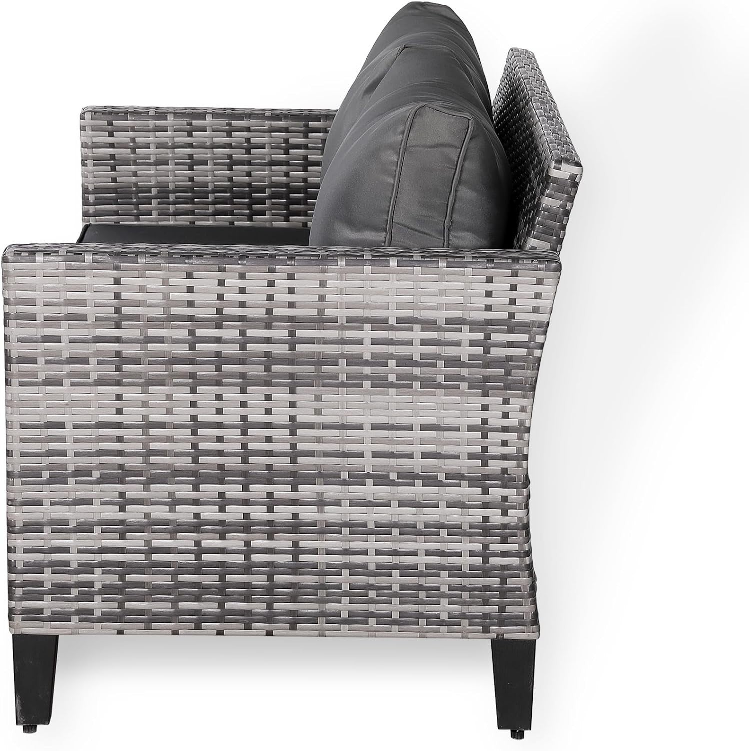 2 Seater Outdoor Rattan Sofa with Cushions Compact Garden Patio Loveseat