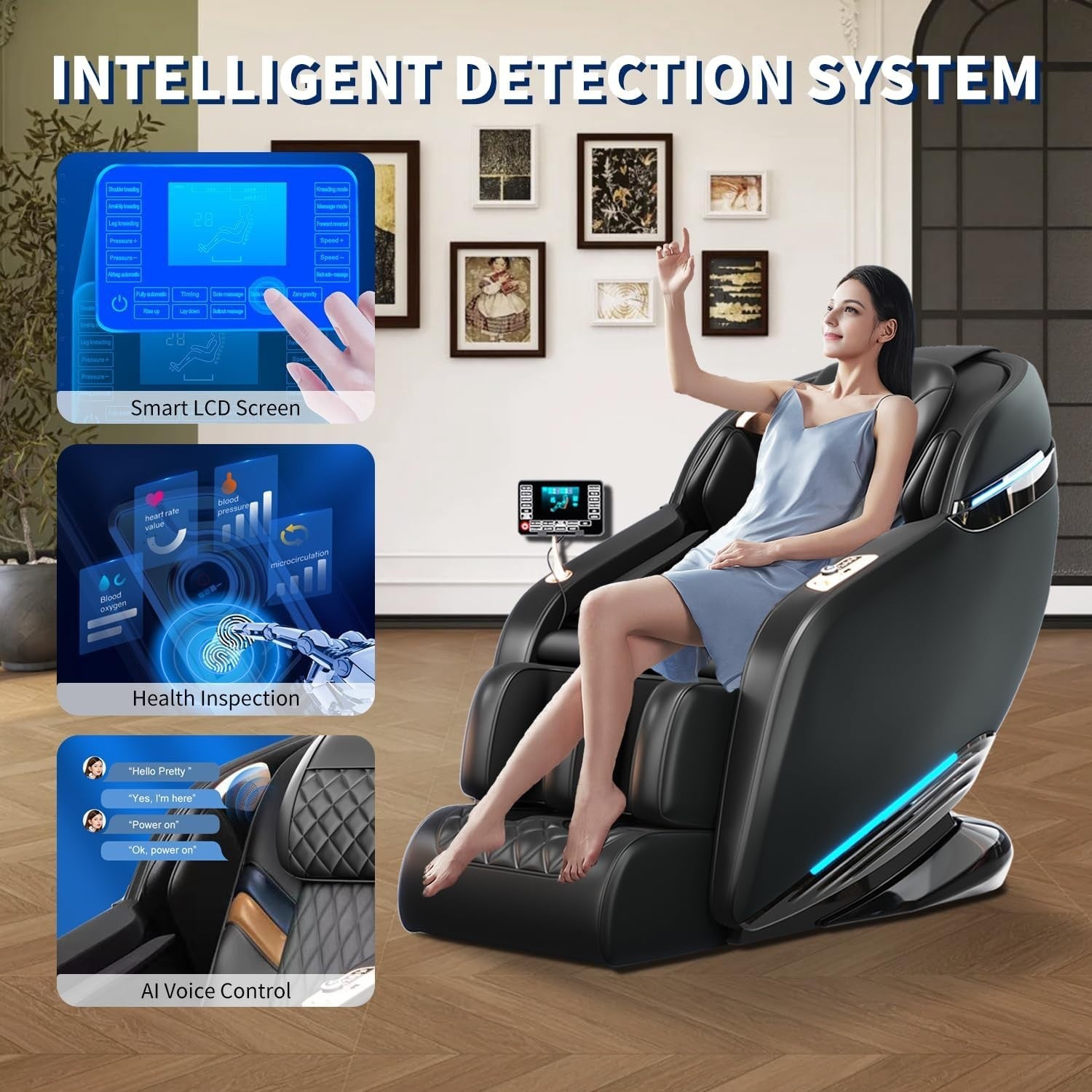 Full Body Electric Massage Chair Zero Gravity Recliner Heated with AI Voice