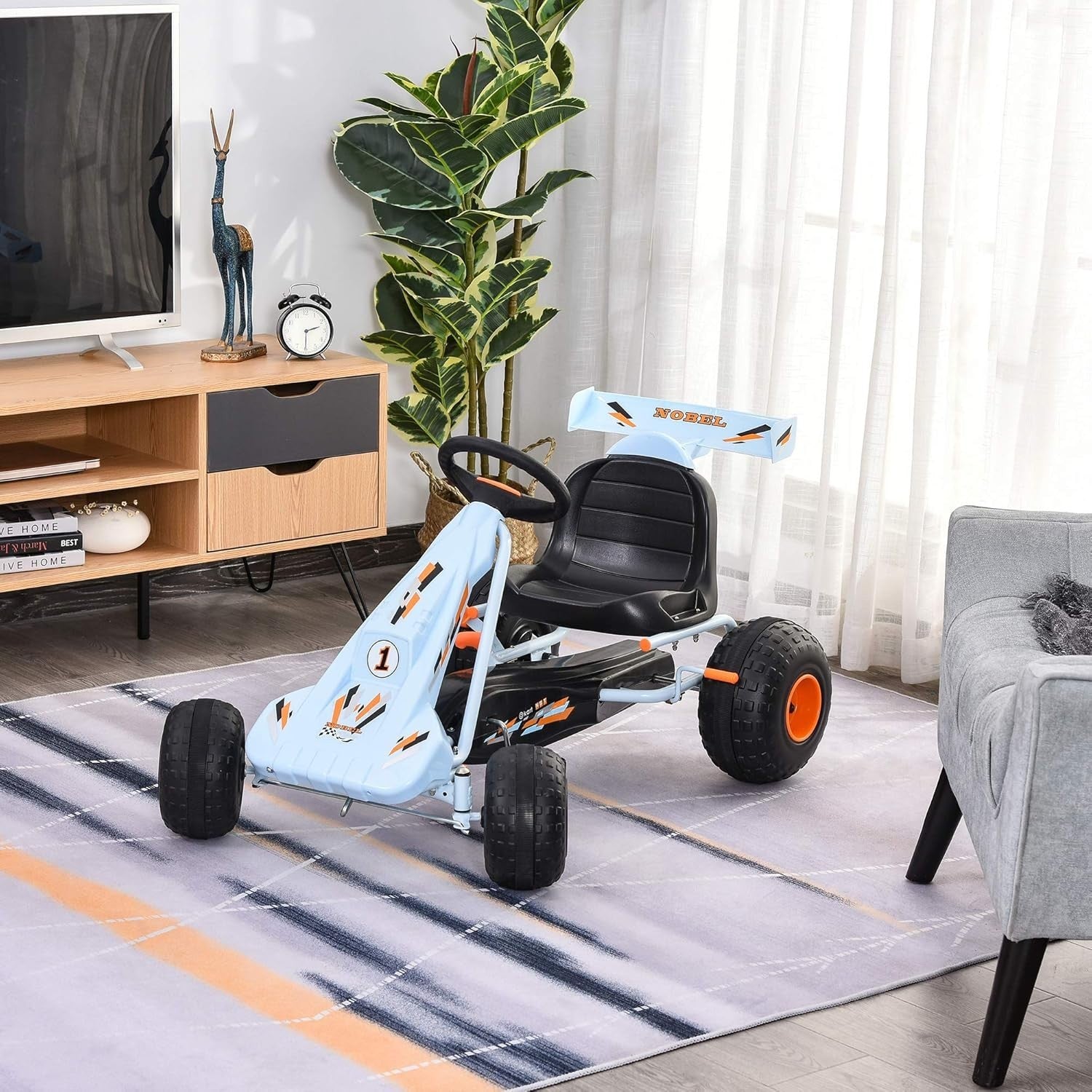 Kids Pedal Go Kart Ride On Car Adjustable Seat Brake Steering Wheel 35kg
