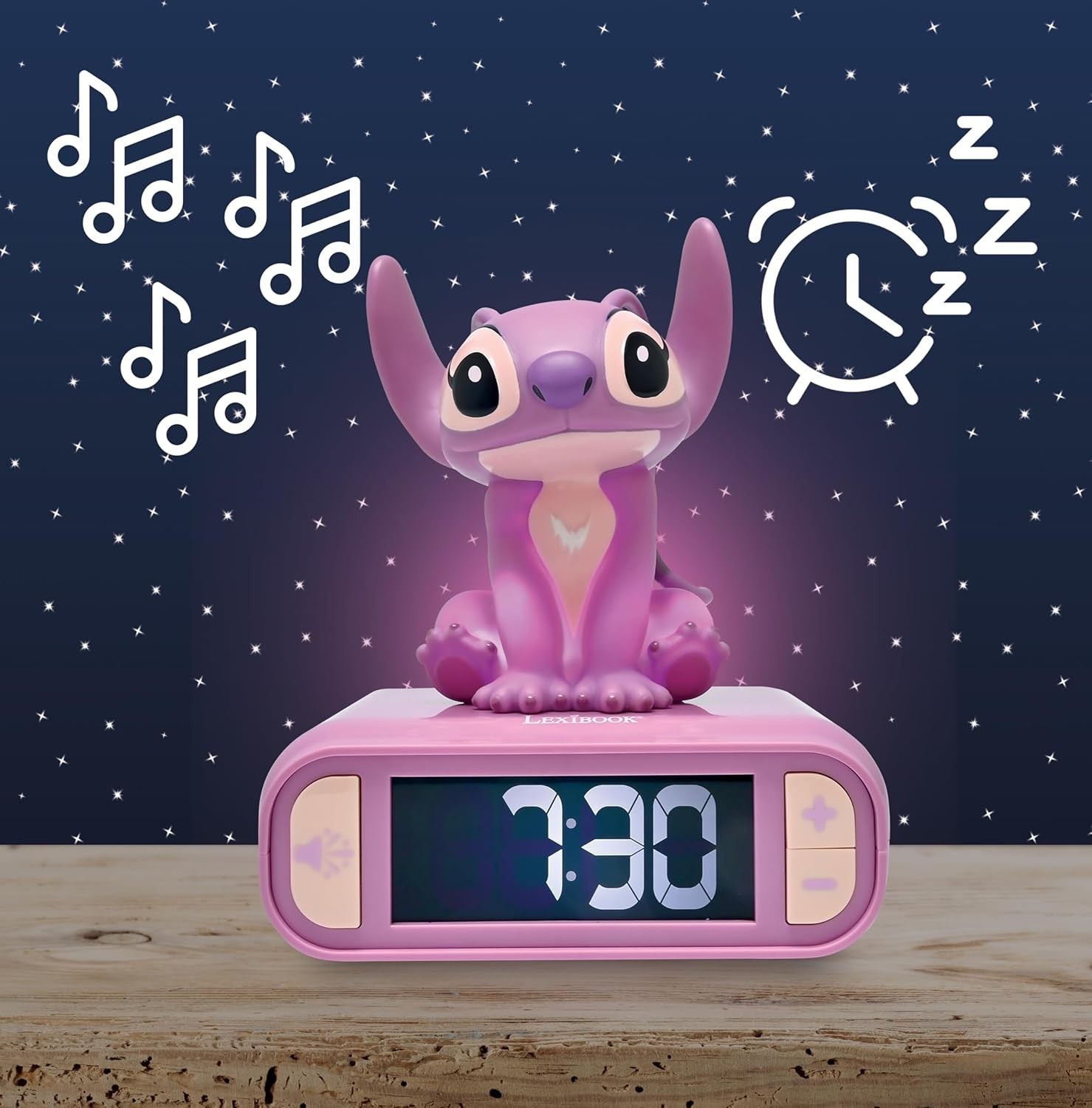 Kids Alarm Clock Night Light LED Display Sounds Cute Bedroom Gift