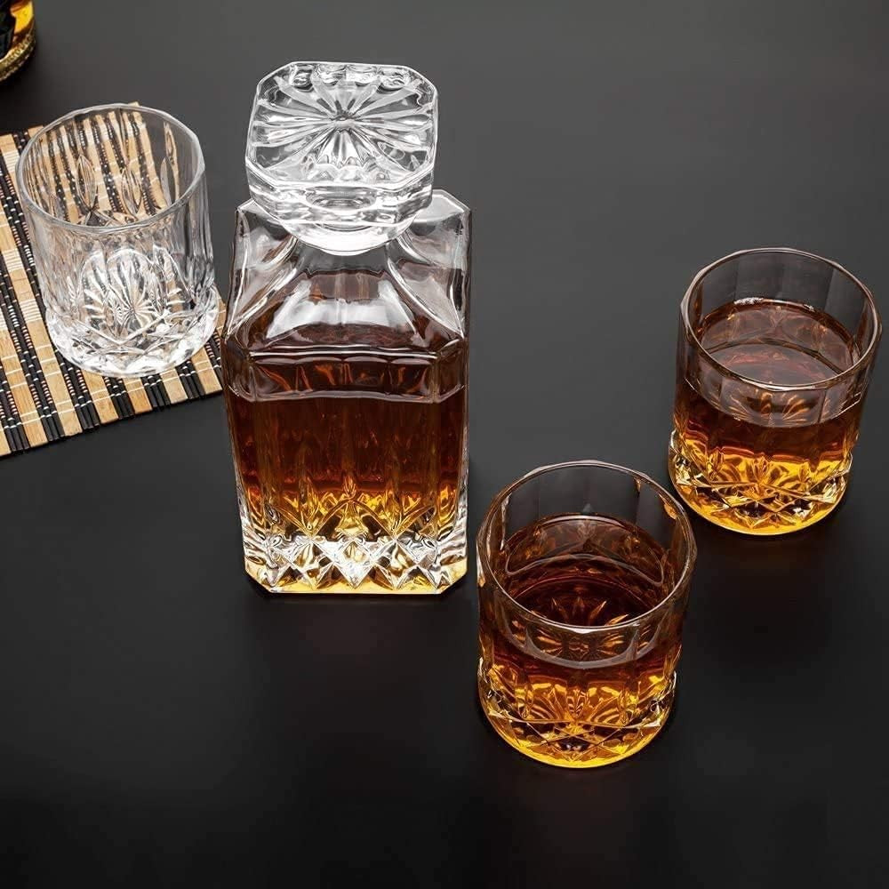 Crystal Whisky Decanter Set 750ml With 6 Glasses Luxury Bar Gift