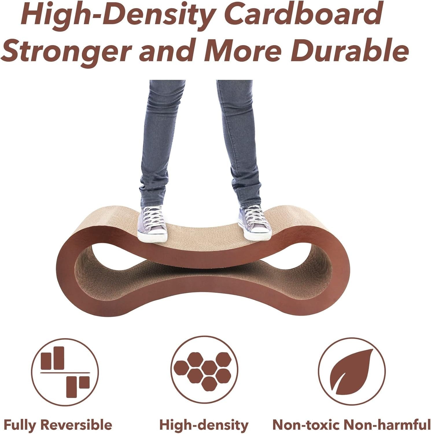 Large Cat Scratcher Lounge Bed Cardboard Sofa Pad Reversible 82cm