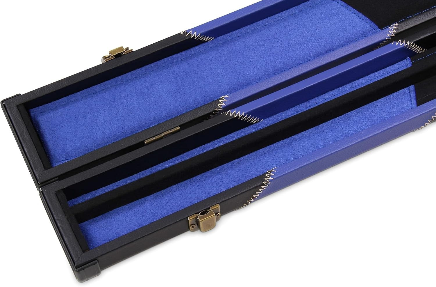 Royal Blue Hard Cue Case Snooker Pool 2 Piece Centre Joint Deluxe