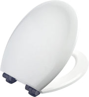 White Soft Close Toilet Seat Black Hinges Ultra-Fix Easy Clean 145–165mm