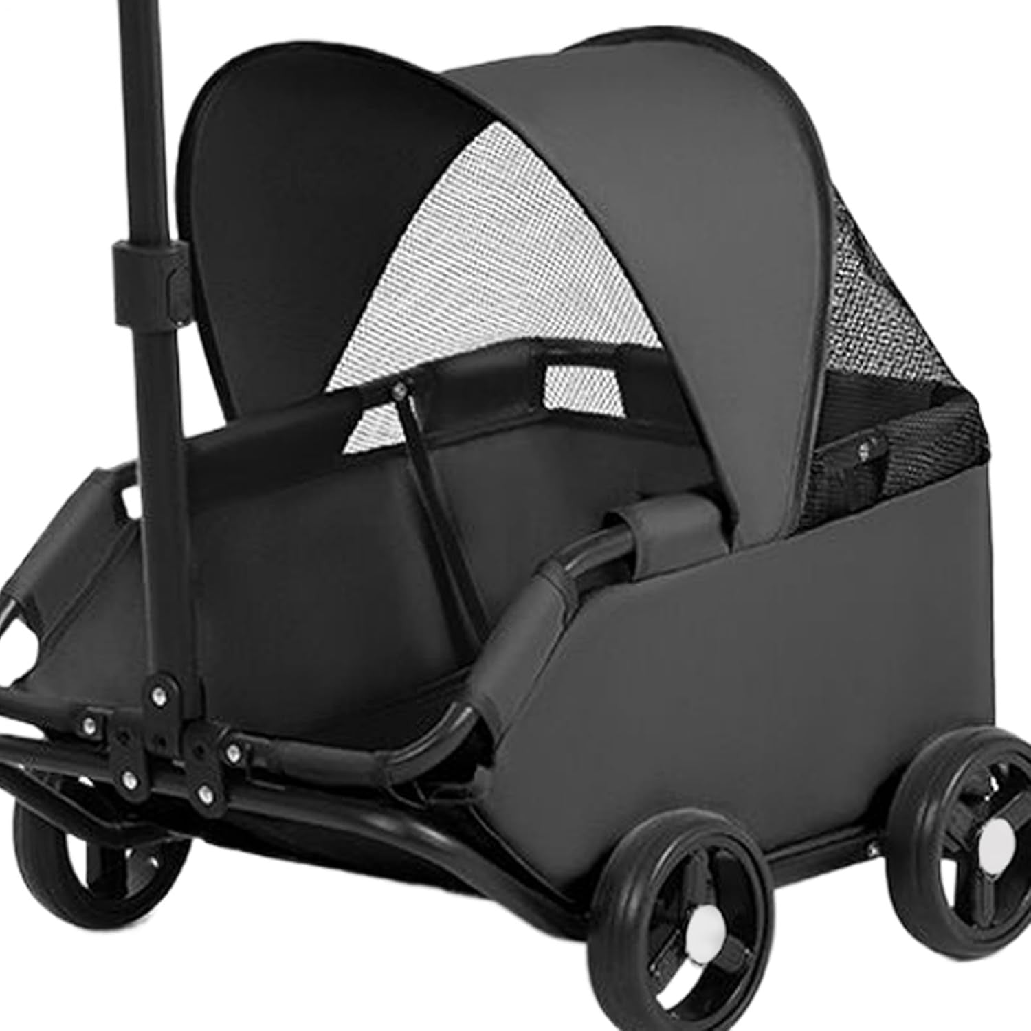 Small Dog Pet Stroller Foldable 4 Wheel Puppy Pram Travel Carrier Black
