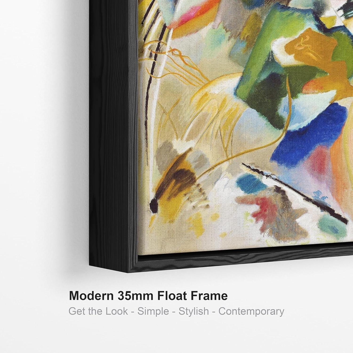Large Abstract Canvas Wall Art 100x100cm Framed Colourful