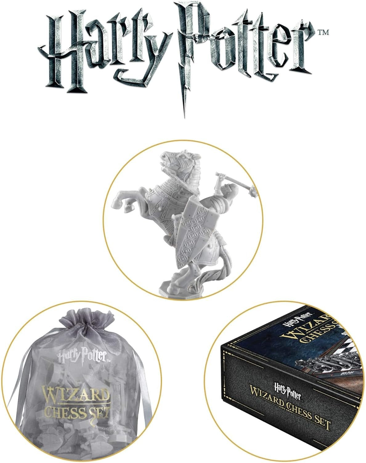 Wizard Chess Set Luxury Display – Detailed Battle Pieces & Board | Collector Gif