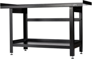 Heavy Duty 1.55m Steel Workbench Adjustable Feet Matte Black Bunker Range