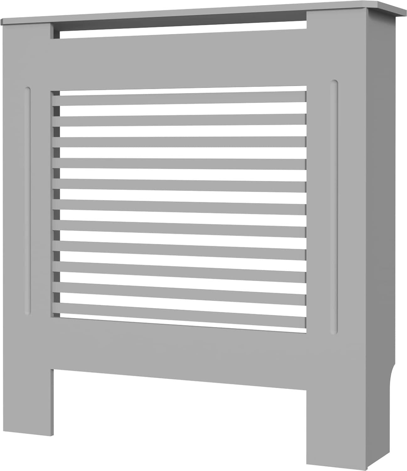 Modern Grey Radiator Cover Cabinet 92cm MDF Slatted Heater Shelf