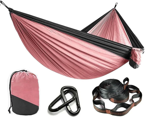Outdoor Camping Hammock Ultra-Light 210T Nylon Swing with Straps Pink