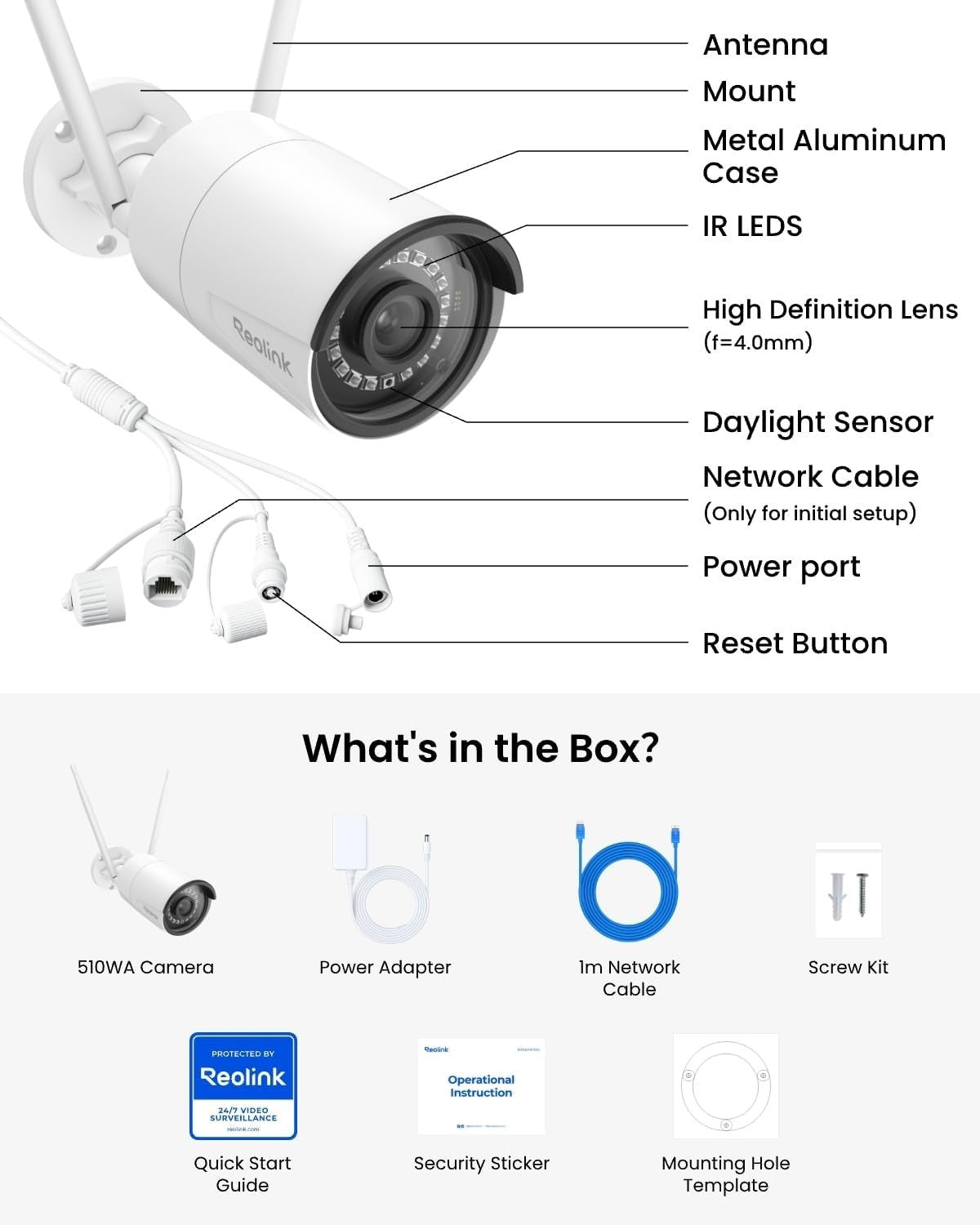 5MP WiFi Security Camera Outdoor Dual Band CCTV Night Vision IP66