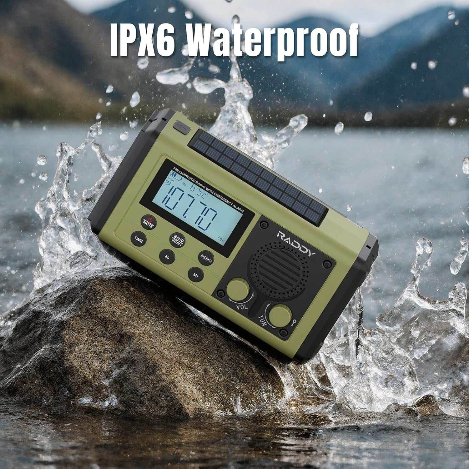 10,000mAh Emergency Hand Crank Radio Solar USB Flashlight Compass