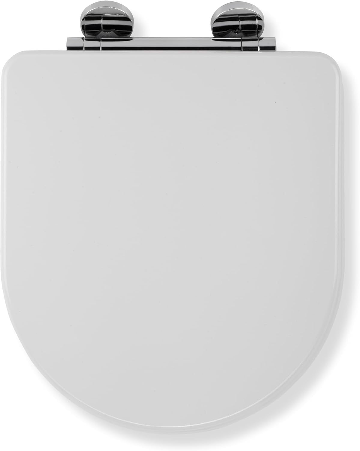 White Wood D-Shape Toilet Seat Soft Close Quick Release Antibacterial Durable