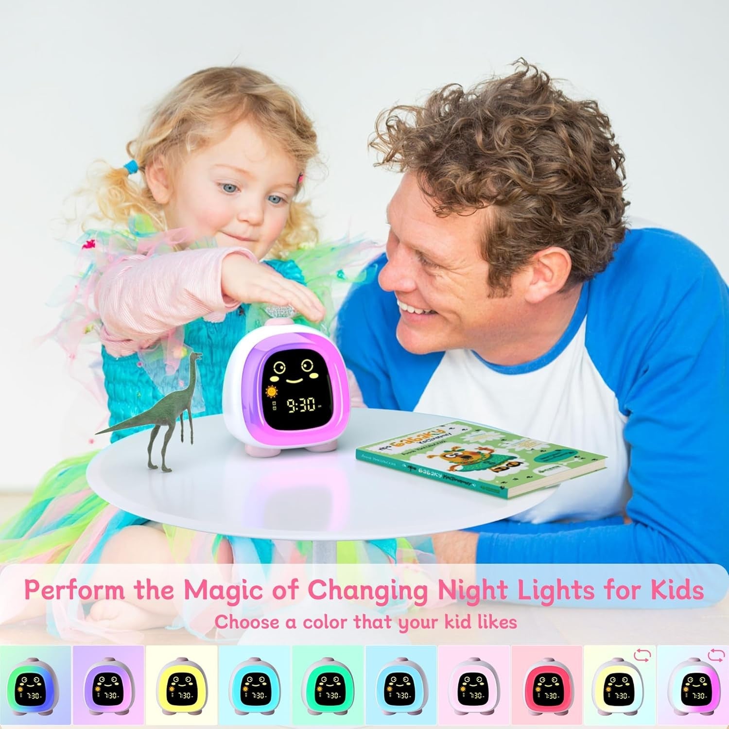 Kids Sleep Training Alarm Clock Night Light Dual Alarm 10 OK to Wake