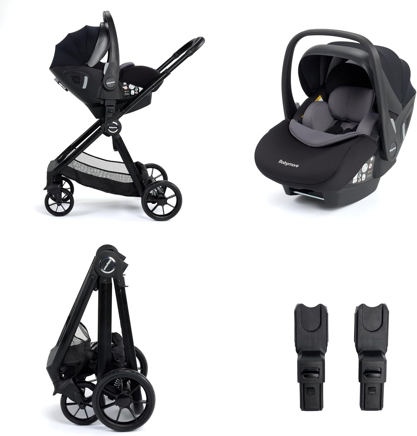 3 in 1 Baby Travel System Pram Pushchair i-Size Car Seat 22kg