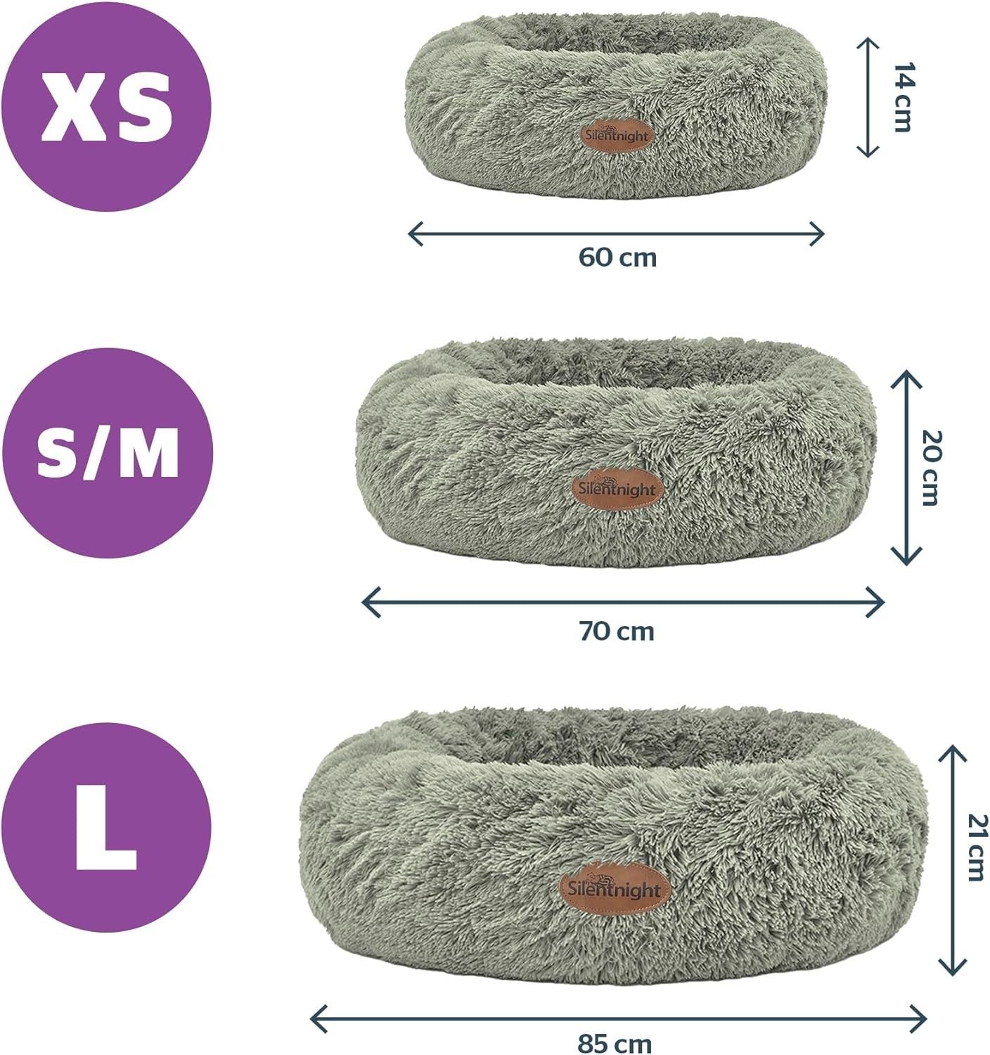 85cm Calming Donut Dog Bed Plush Washable Anti Anxiety Pet