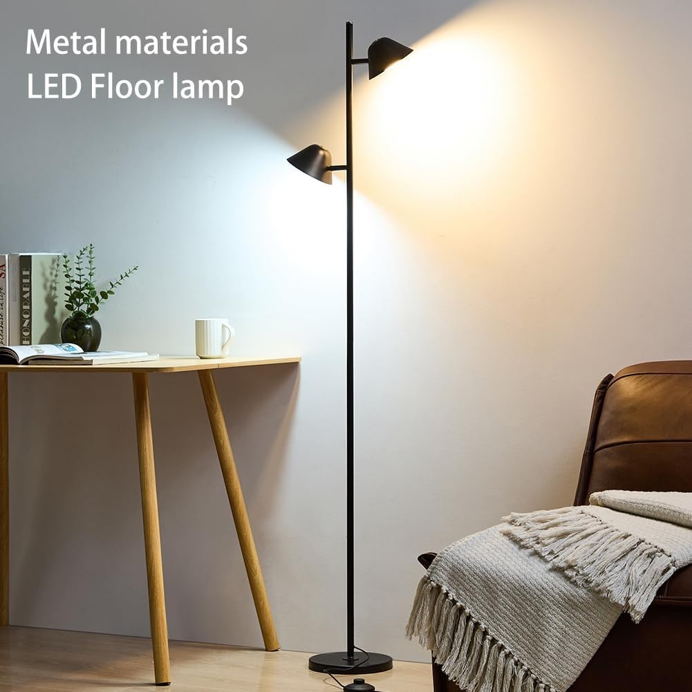 LED Floor Lamp Dimmable Remote Adjustable Reading Light Black