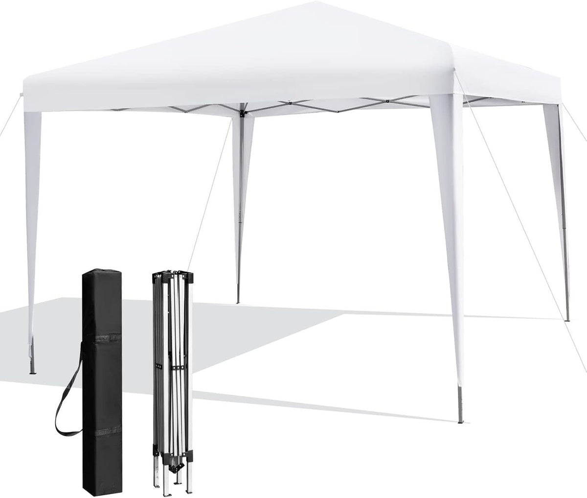3x3m Pop Up Gazebo Adjustable Waterproof Outdoor Canopy w/ Roller Bag White