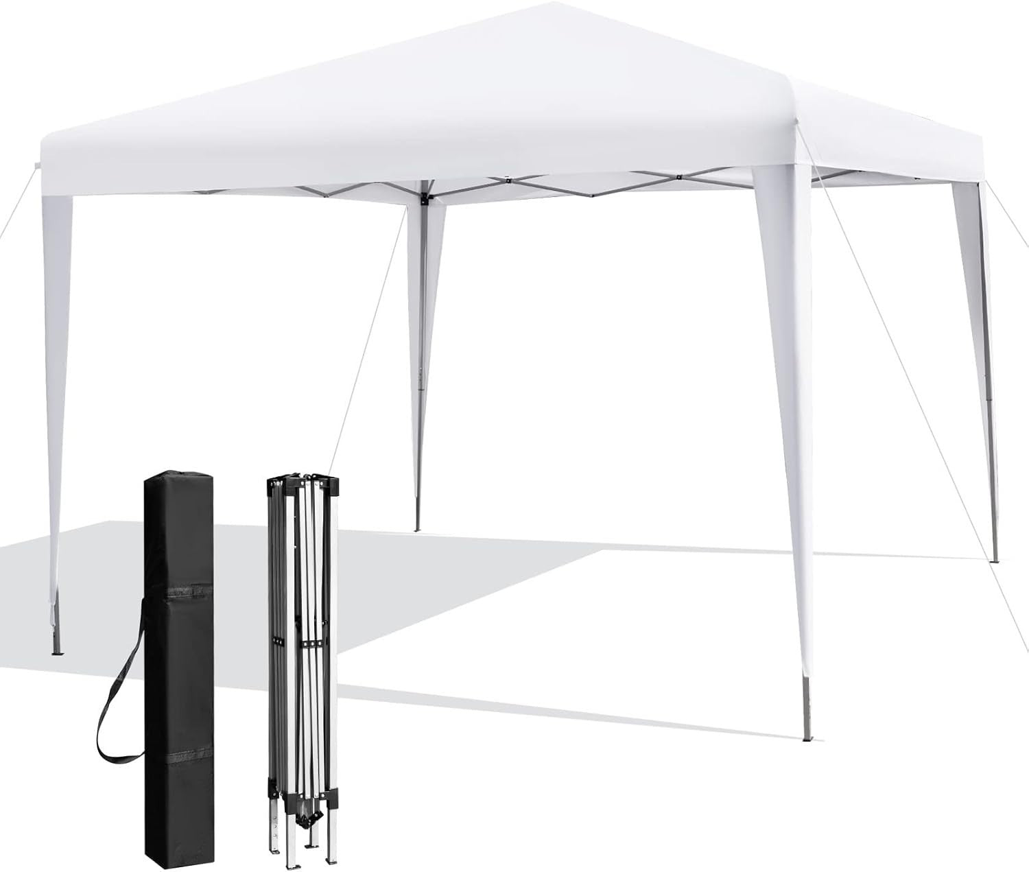 3x3m Pop Up Gazebo Adjustable Waterproof Outdoor Canopy w/ Roller Bag White
