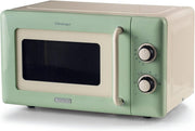 20L 800W Vintage Mechanical Microwave with 5 Power Levels, Green