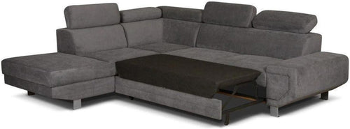 Pull Out Sofa Bed with Storage – Grey 5 Seater LH Corner Sleeper Couch
