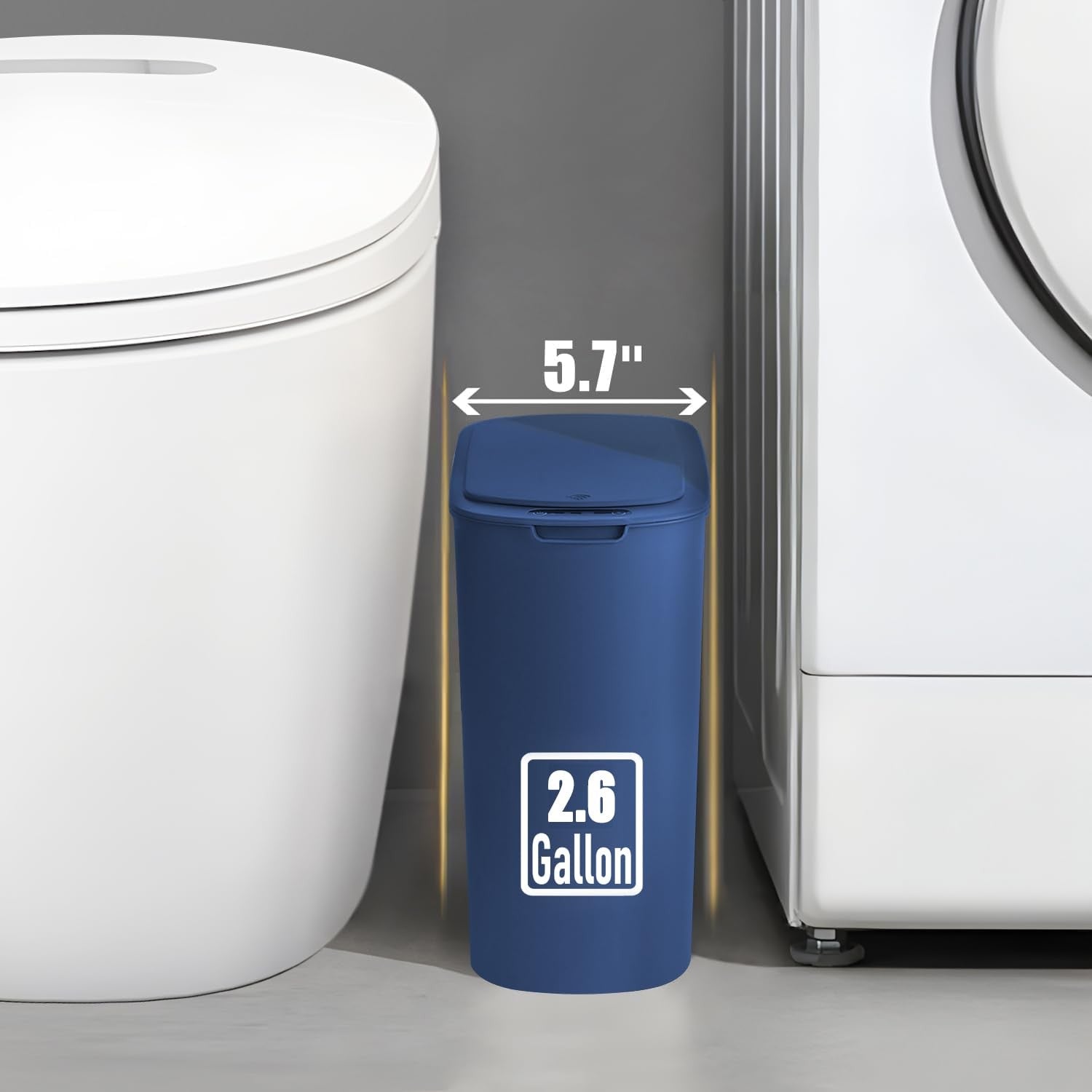 Automatic Touchless Bathroom Bin 2.6 Gallon Slim Motion Sensor Blue
