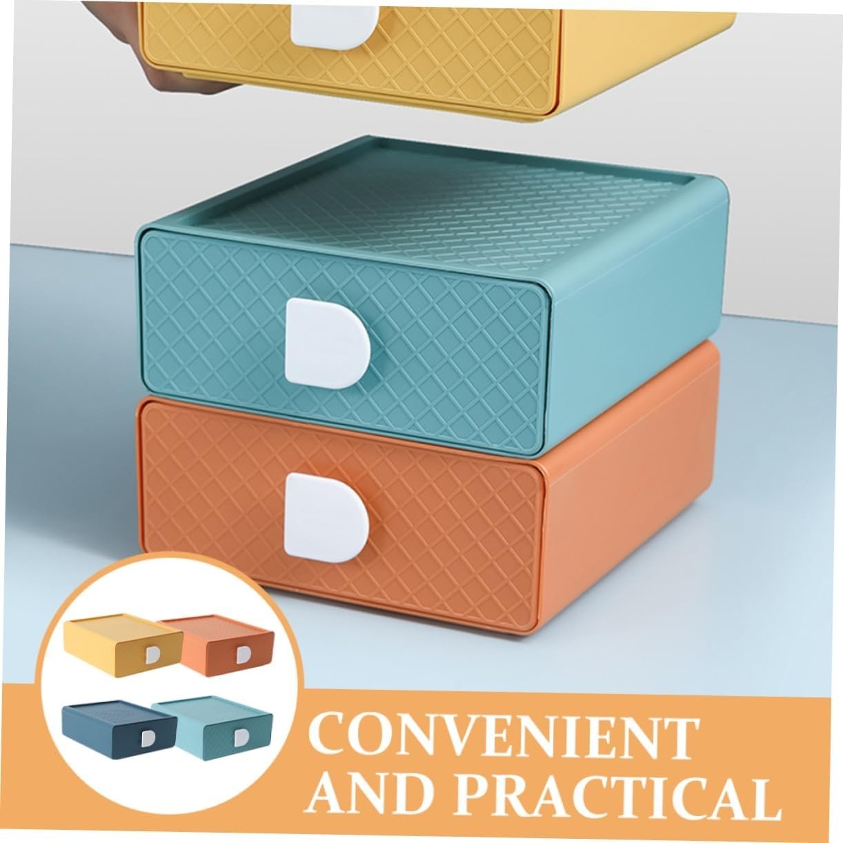 Desk Organizer Drawer Storage Box Stationery Makeup Holder 4-Tier