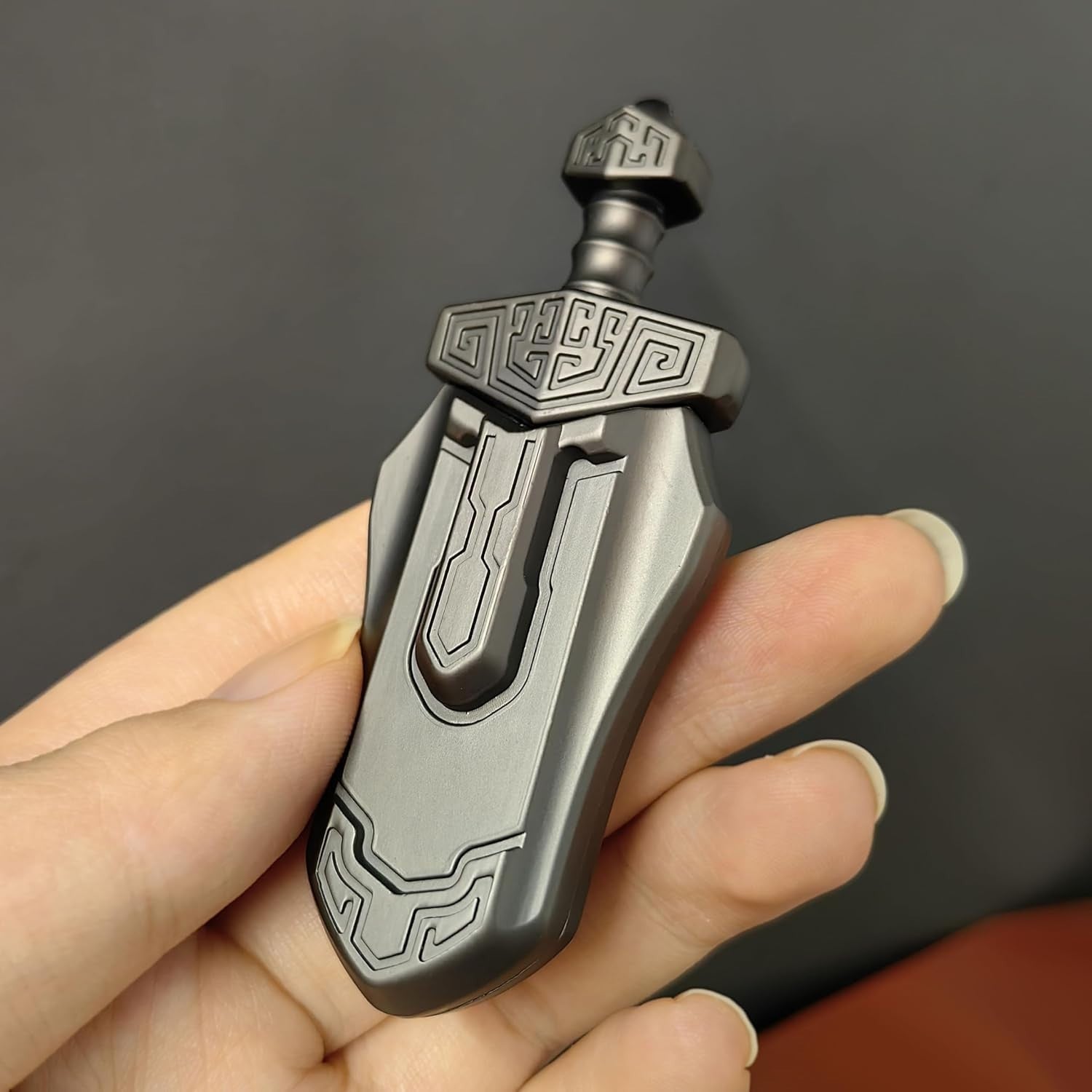Grey Magnetic Sword Fidget Slider Metal EDC Stress Relief Desk Toy
