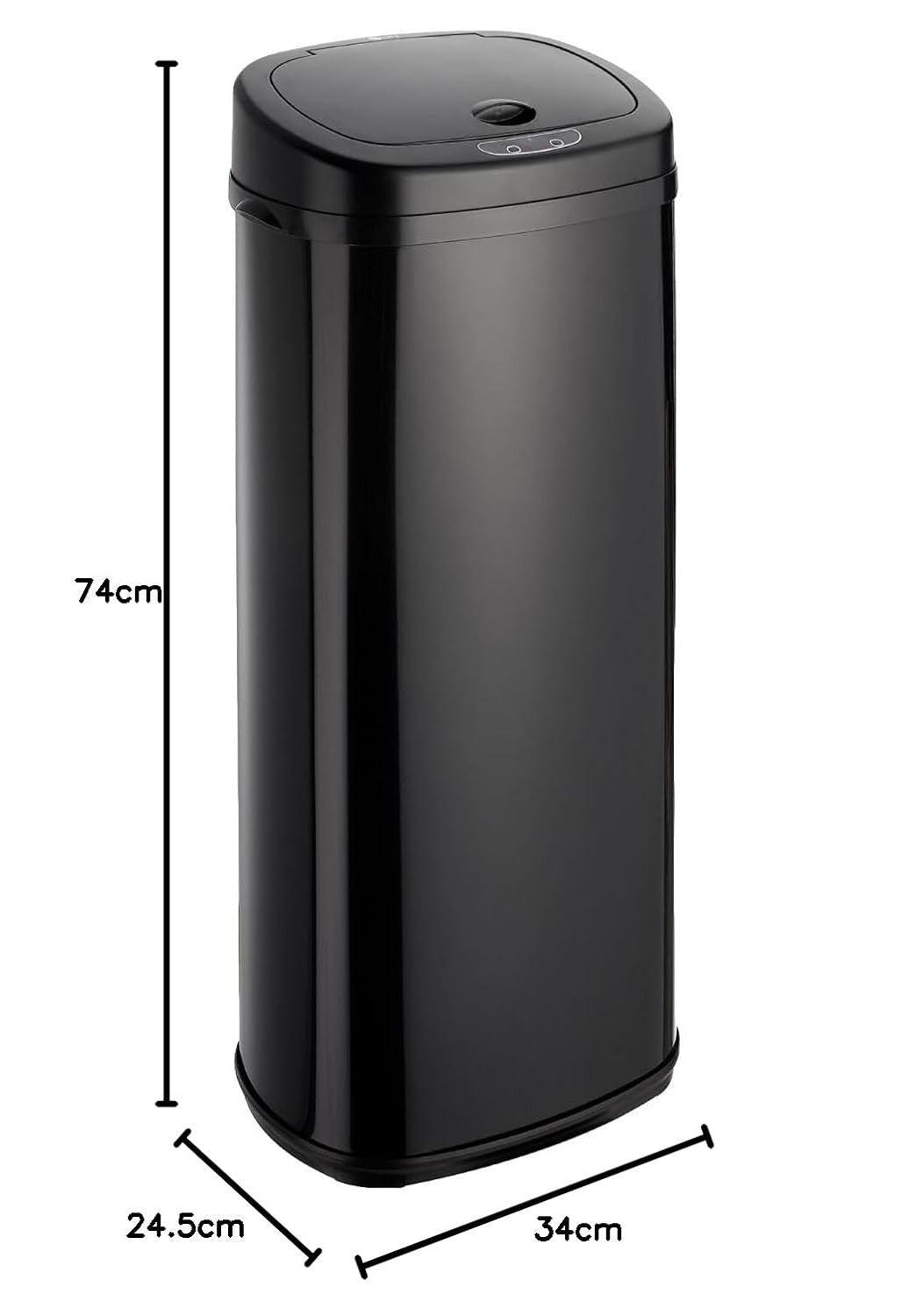 50L Touchless Sensor Kitchen Bin Stainless Steel Black