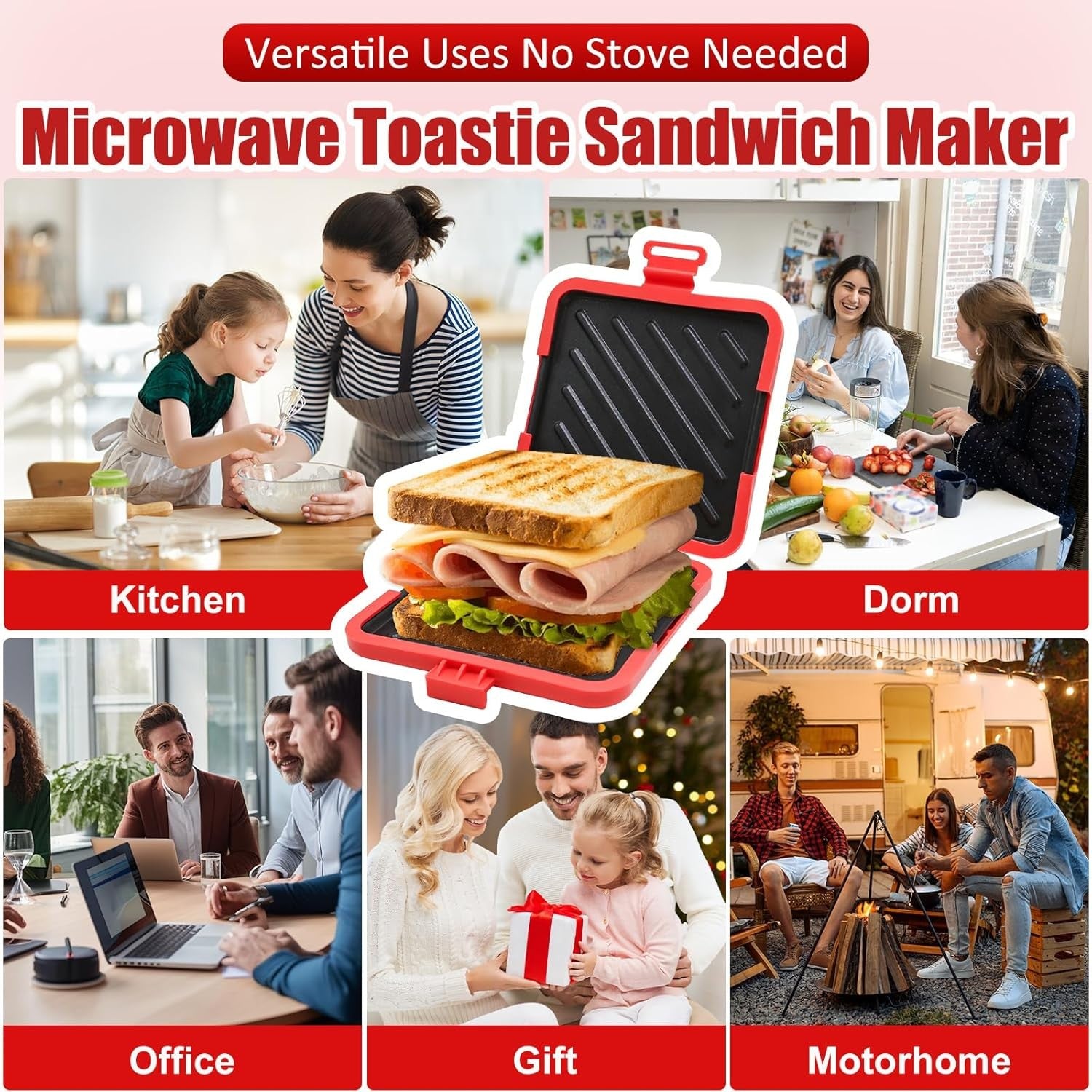 Microwave Toastie Sandwich Maker Non Stick Panini Press