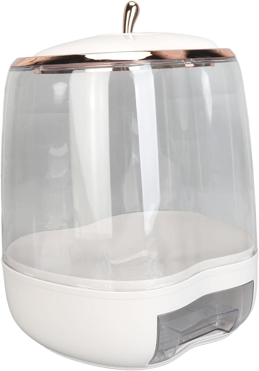 10KG Rice Dispenser Transparent Storage Bin Airtight Grain Container
