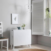 White Folding Dining Table Drop Leaf with Drawer Space Saving Small Dining