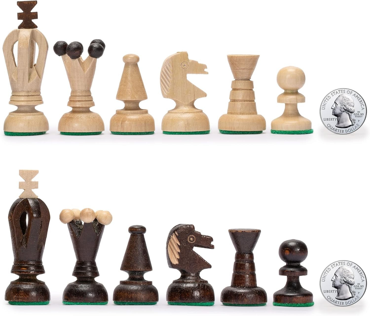 Small Wooden Chess Set 28cm • Handcrafted Pieces • Folding Board Gift
