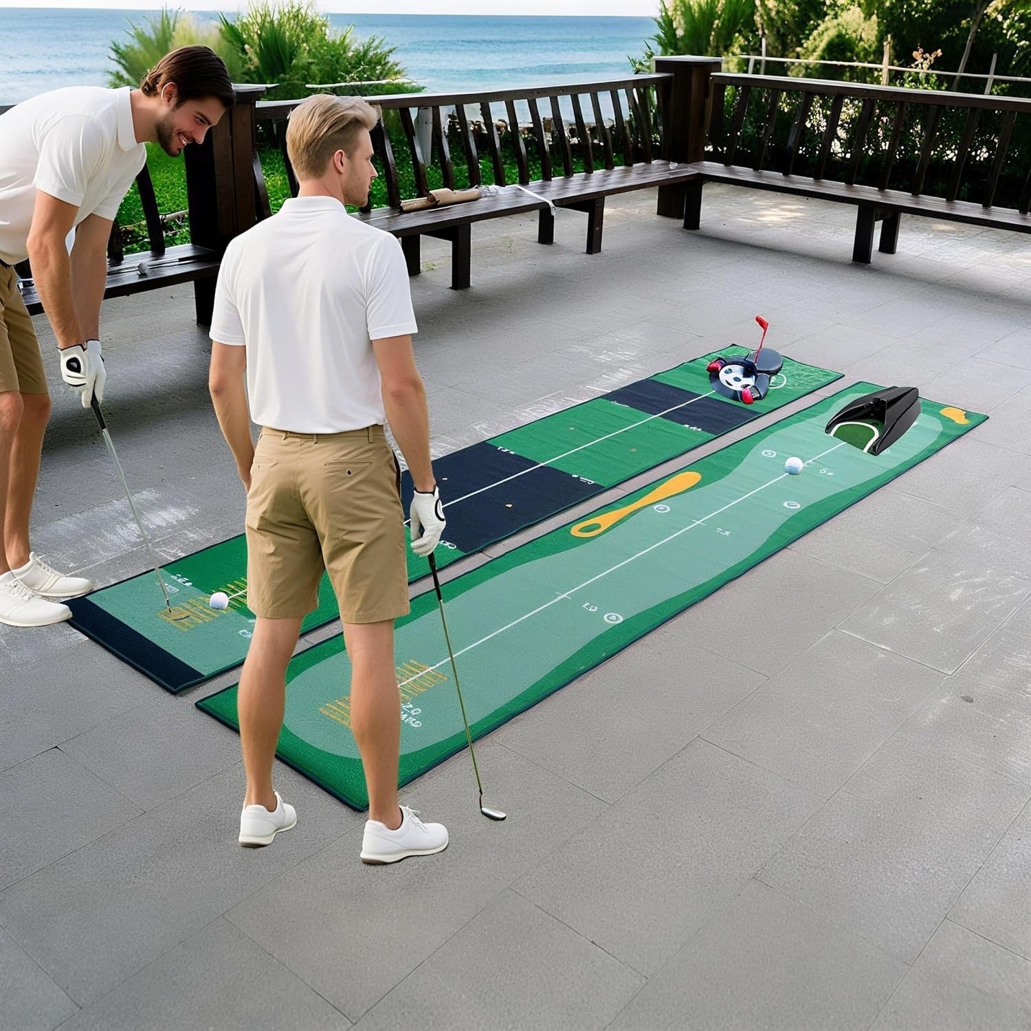 Golf Putting Practice Mat Indoor Outdoor Slim Training Green Distance Control