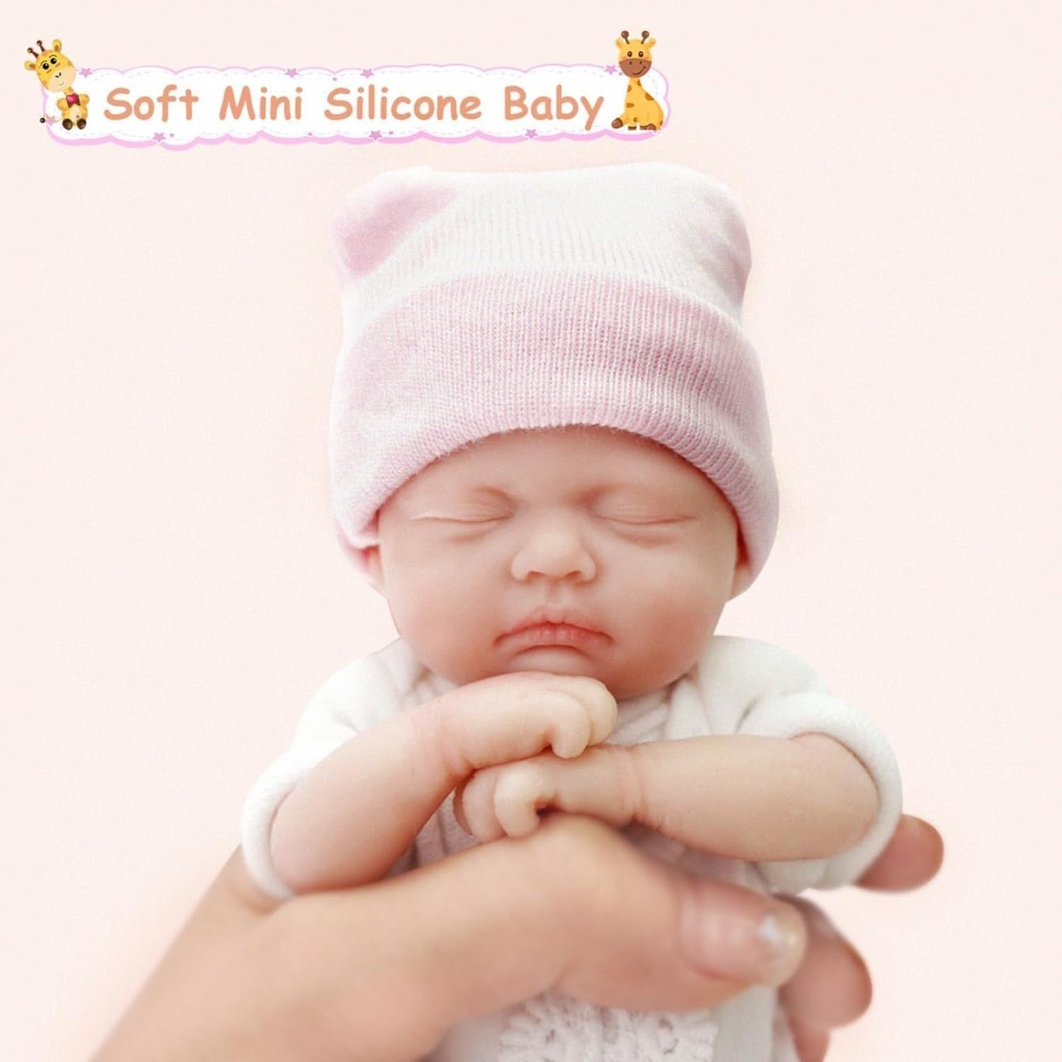 7 Inch Mini Reborn Baby Doll Full Silicone Realistic Newborn w/ Feeding Set