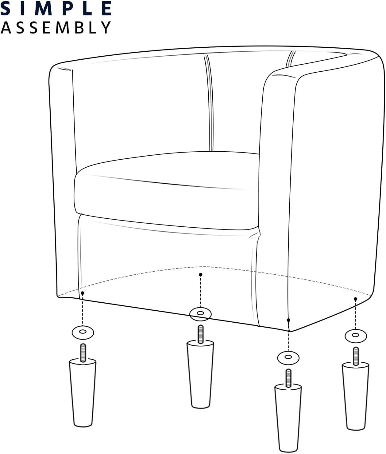 Blue Velvet Accent Tub Chair Armchair Sofa Lounge Seat for Bedroom Living