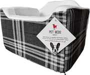 Dog Car Seat Travel Basket Safety Harness Pet Bed Medium Charcoal