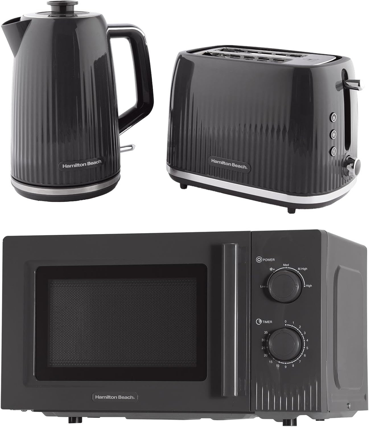 20L 800W Manual Microwave Kettle & Toaster 3‑Piece Kitchen Set