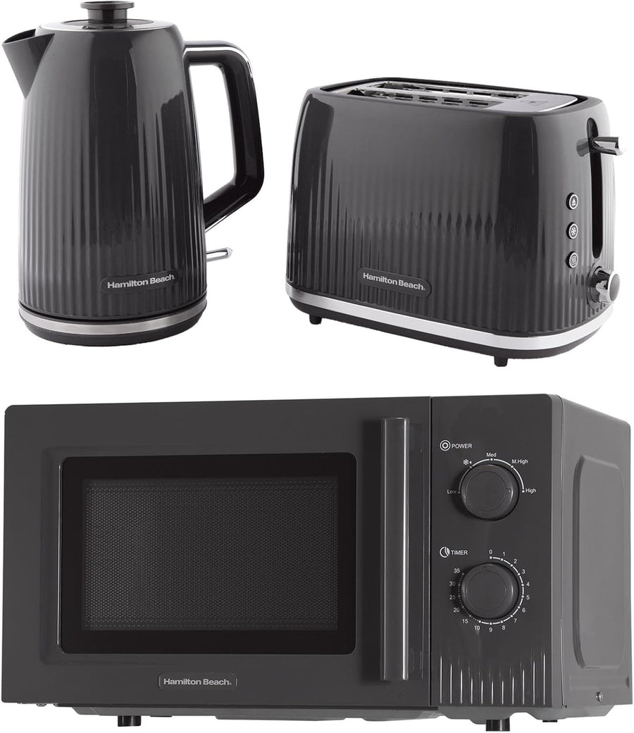 20L 800W Manual Microwave Kettle & Toaster 3‑Piece Kitchen Set