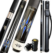58in Pool Cue 20oz Maple Wood 13mm Tip 2pc with Case Linen Grip