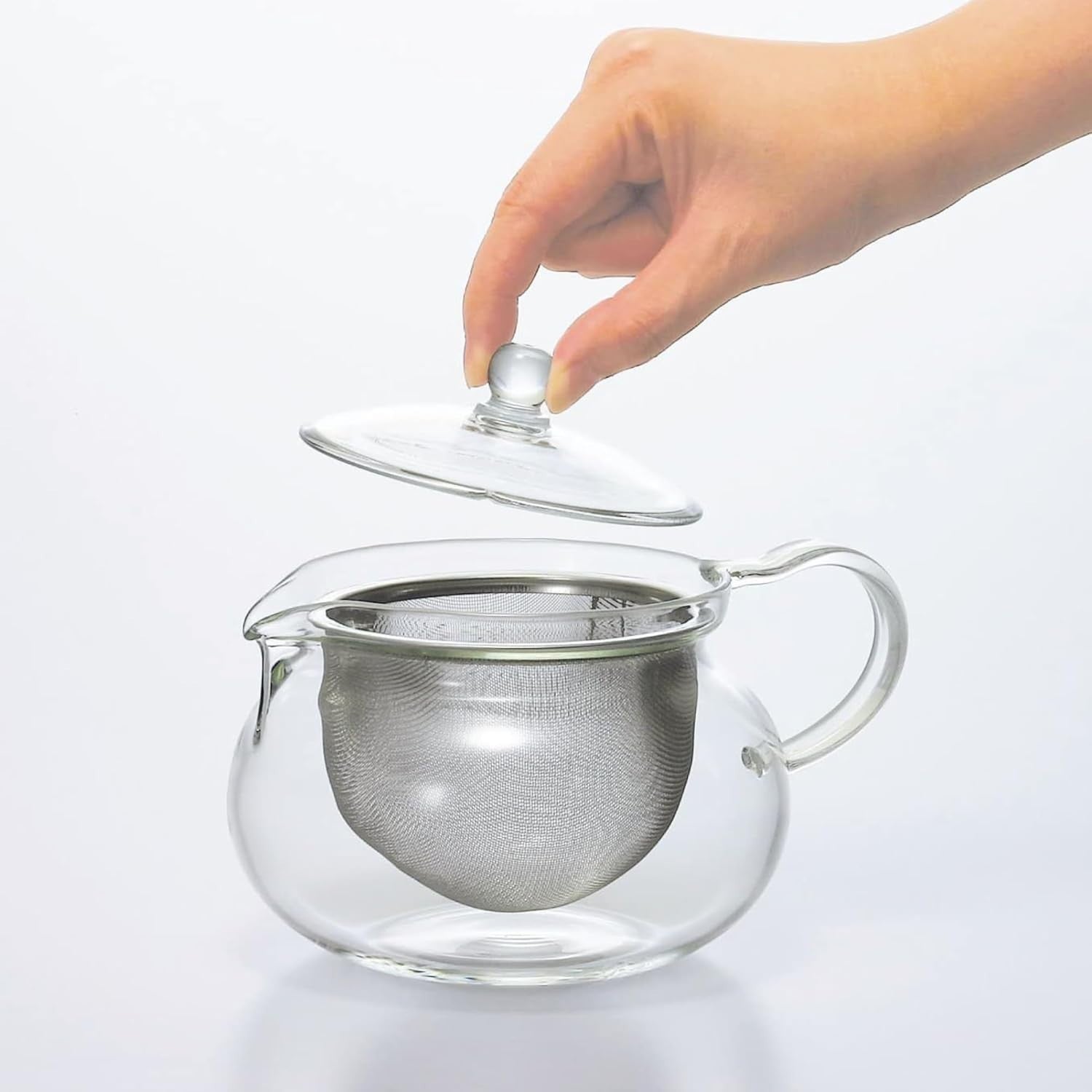 450ml Glass Teapot with Stainless Steel Infuser Loose Leaf Tea Pot