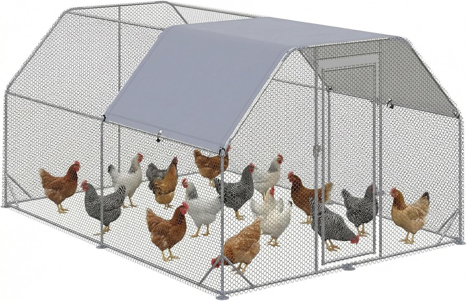 Extra Large Walk In Chicken Run with Roof Lockable Outdoor Enclosure 10–12 Hens