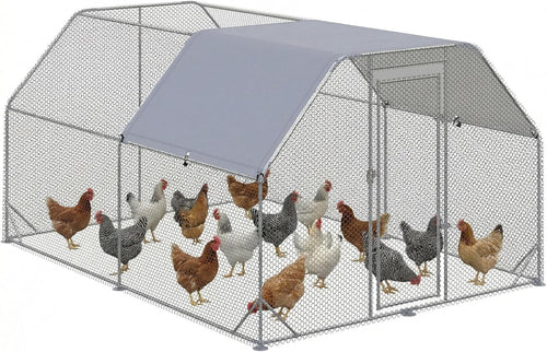 Extra Large Walk In Chicken Run with Roof Lockable Outdoor Enclosure 10–12 Hens