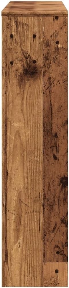 Rustic Old Oak Radiator Cover with Shelf 175x20x82cm | Modern Slatted Cabinet