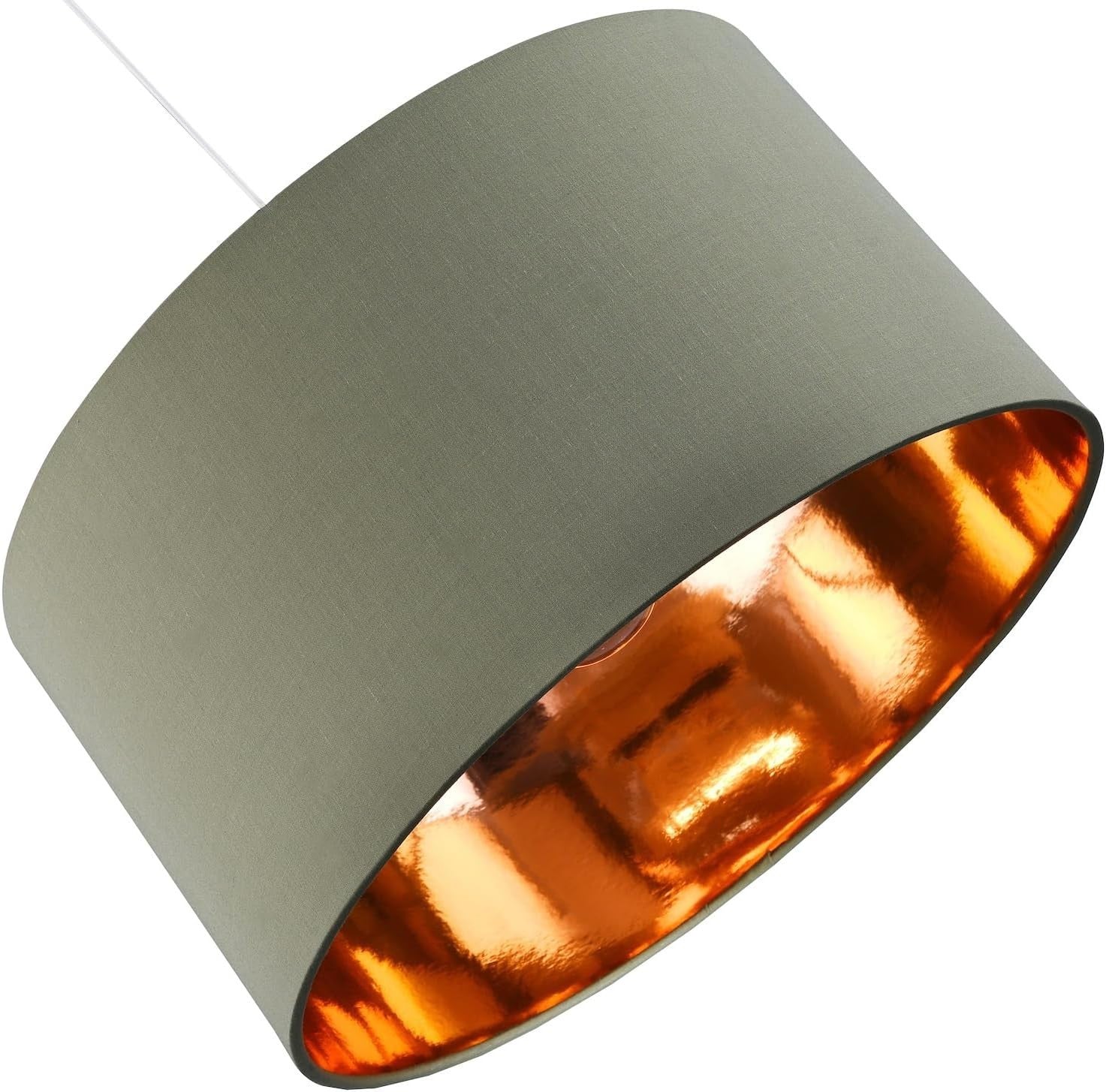 Olive Green Drum Lampshade 50cm Copper Inner Floor Pendant Light Shade