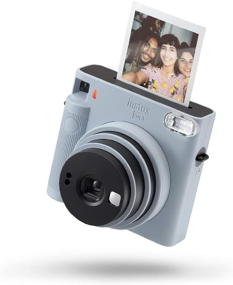 Square Instant Camera Glacier Blue Selfie Mirror Auto Exposure Camera